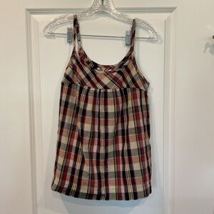 Lucky Brand Plaid Spaghetti Strap Cami Top Sz S